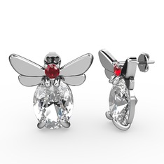 Elisa Kelebek Küpe - Swarovski ve garnet 925 ayar gümüş küpe #hxjhar