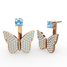 Mesa Kelebek Küpe - Akuamarin 925 ayar rose altın kaplama gümüş küpe #17g5y8w