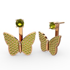 Mesa Kelebek Küpe - Peridot 8 ayar rose altın küpe #1i7ypgy