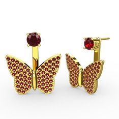 Garnet 8 ayar altın küpe
