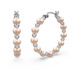 Pembe inci 925 ayar gümüş küpe