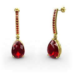 Garnet 8 ayar altın küpe