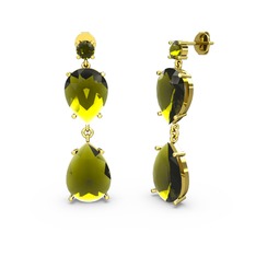 Lena Damla Küpe - Peridot 18 ayar altın küpe #rc6ocs