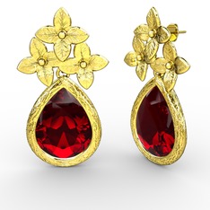 Garnet 8 ayar altın küpe