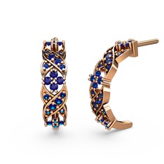 Melisa Çiçek Küpe - Lab safir 18 ayar rose altın küpe #1ant5ga