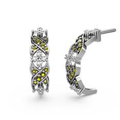 Melisa Çiçek Küpe - Peridot ve swarovski 925 ayar gümüş küpe #61y09h