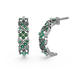 Melisa Çiçek Küpe - Yeşil kuvars 18 ayar beyaz altın küpe #ejlem3