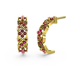 Rodolit garnet 8 ayar altın küpe