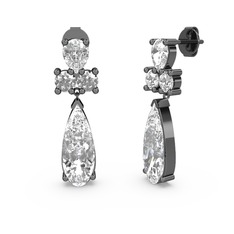 Şana Damla Küpe - Swarovski 925 ayar siyah rodyum kaplama gümüş küpe #1h3mw8e