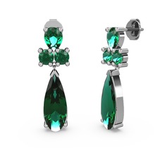 Şana Damla Küpe - Yeşil kuvars 925 ayar gümüş küpe #1h9visi