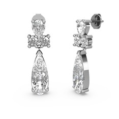 Swarovski ve beyaz zirkon 18 ayar beyaz altın küpe