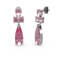 Şana Damla Küpe - Pembe kuvars 925 ayar gümüş küpe #ny9oyc