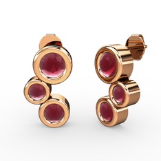 Vinda Küpe - Kök yakut 8 ayar rose altın küpe #8uaiwj