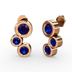 Vinda Küpe - Lab safir 8 ayar rose altın küpe #amjg9p