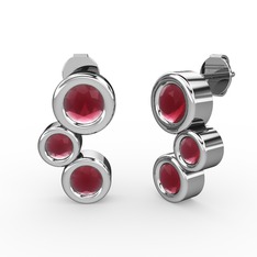 Vinda Küpe - Kök yakut 18 ayar beyaz altın küpe #ct9cuh