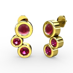 Vinda Küpe - Rodolit garnet ve kök yakut 8 ayar altın küpe #fhy5zx