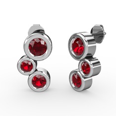 Vinda Küpe - Garnet 925 ayar gümüş küpe #p26ml0