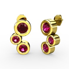 Vinda Küpe - Rodolit garnet 18 ayar altın küpe #r5d5w6
