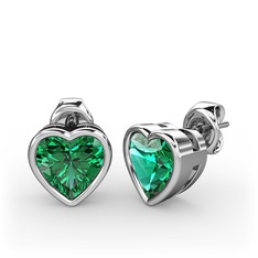 Adiva Kalp Küpe - Yeşil kuvars 925 ayar gümüş küpe #3xzdqy
