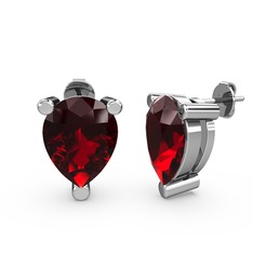 Garnet 925 ayar gümüş küpe