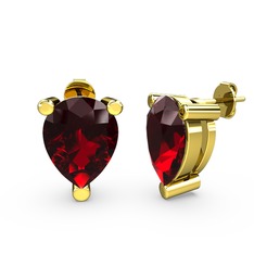 Garnet 925 ayar altın kaplama gümüş küpe