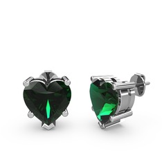 Ena Kalp Küpe - Yeşil kuvars 925 ayar gümüş küpe #y176xv