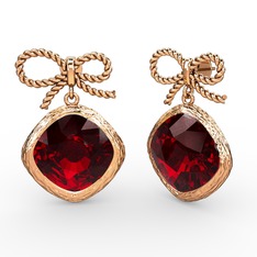 Garnet 14 ayar rose altın küpe