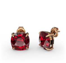 Garnet 925 ayar rose altın kaplama gümüş küpe