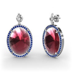 Nada Küpe - Kök yakut ve lab safir 925 ayar gümüş küpe #1inrz6