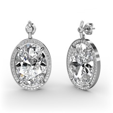 Swarovski 14 ayar beyaz altın küpe