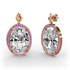 Nada Küpe - Swarovski ve ametist 18 ayar rose altın küpe #cnjuw4