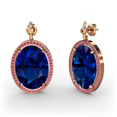 Nada Küpe - Lab safir ve rodolit garnet 18 ayar rose altın küpe #g4v2f3