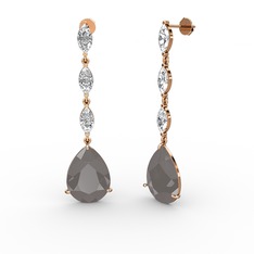 Anais Küpe - Füme akrilik ve swarovski 18 ayar rose altın küpe #1trd0ns