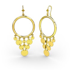 Daire Küpe - Sitrin 18 ayar altın küpe #16dnz1q