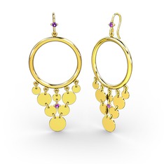 Ametist 8 ayar altın küpe