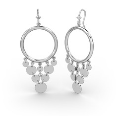 Swarovski 8 ayar beyaz altın küpe