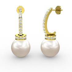 Savina İnci Küpe - Inci ve swarovski 925 ayar altın kaplama gümüş küpe #u7l59n