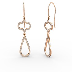 Vidonia Küpe - Swarovski 14 ayar rose altın küpe #8cna9v