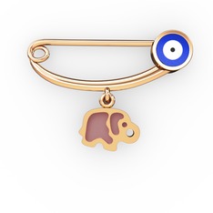 Filli Yuvarlak Nazar İğnesi - 18 ayar rose altın nazar iğnesi (Lacivert mineli) #3rjtw9