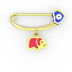 8 ayar altın nazar iğnesi (Lacivert mineli)