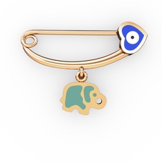 Filli Kalp Nazar İğnesi - 18 ayar rose altın nazar iğnesi (Lacivert mineli) #1gdnagz