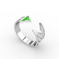 925 ayar gümüş yüzük (Neon yeşil mineli)