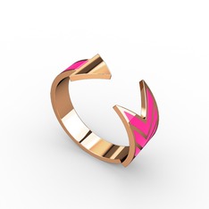 925 ayar rose altın kaplama gümüş yüzük (şeffaf mineli)