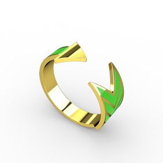 Ok Yüzük - 925 ayar altın kaplama gümüş yüzük (şeffaf mineli) #1vklso0