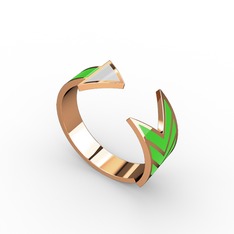 925 ayar rose altın kaplama gümüş yüzük (Beyaz mineli)