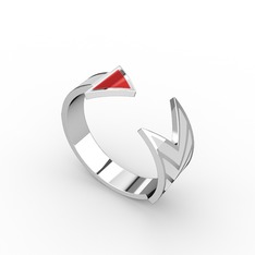 Ok Yüzük - 925 ayar gümüş yüzük (Kırmızı mineli) #aksj3i