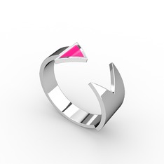 925 ayar gümüş yüzük (Neon pembe mineli)