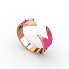 8 ayar rose altın yüzük (Beyaz mineli)