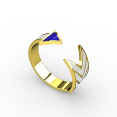 14 ayar altın yüzük (Mavi mineli)