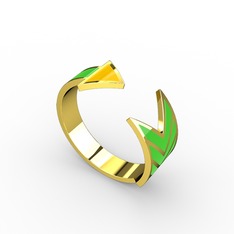 Ok Yüzük - 925 ayar altın kaplama gümüş yüzük (Sarı mineli) #v50l6j